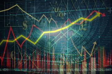 Composite image of red arrow