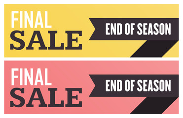 Social media final sale banner. Vector illustrations for website and mobile website banners, posters, email and newsletter designs, ads, promotional material.