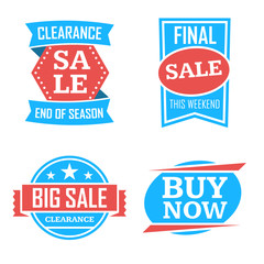 Season sale badges and tags design vector set for banners, promotional brochures, discount posters, shopping Flyer, clearance Advertising. collection sale objects and icons.