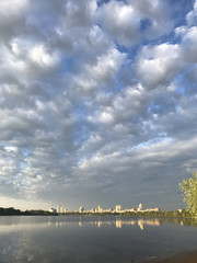 Fototapeta na wymiar clouds reflected in a river