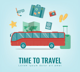 Travel background. Summer holidays. Travel and tourism concept. Vector