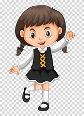 Cute girl on transparent background