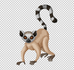 Cute lemur on transparent background © blueringmedia