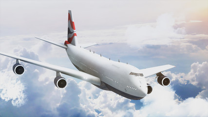 Airplane in the sky - Passenger Airliner aircraft