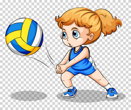 Volleyball player on transparent background