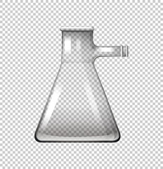 Glass beaker on transparent background