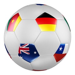 Confederations Cup 2017.  Group B. Soccer ball with flags of Germany, Australia, Chile, Cameroon on...