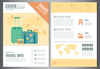 Travel brochure design template. Travel and Tourism concept. Vector