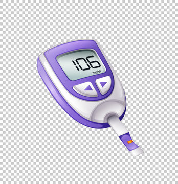 Diabetes testor kit on transparent background