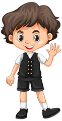 Little boy waving hand