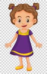Cute girl wearing purple costume
