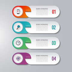 Modern infographic template with 4 options. Vector banner that can be used for diagram, graph, chart, web design, workflow layout