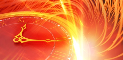 Composite image of close-up of clock hands