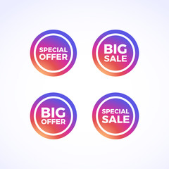 Special Offer, Big Sale, Big Offer & Special Sale Round Labels