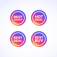 Best Choice, Hot Deal, Best Deal & Best Buy Round Labels