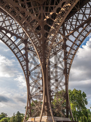 Fototapeta na wymiar Detail of Eiffel Tower in Paris, France