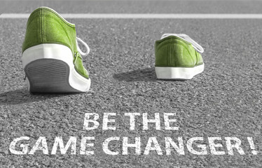 Be the game changer! Text on the way to the goal line