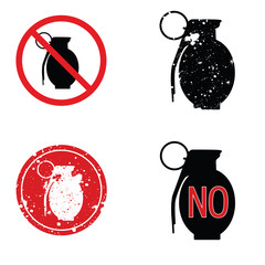 bomb sign set weapon illustration