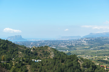 Landscape of the mountains surrounding Calpe, Spain