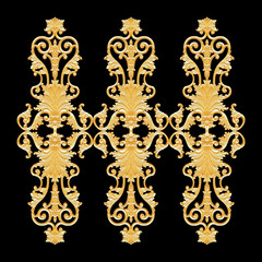 Ornament elements, vintage gold floral designs