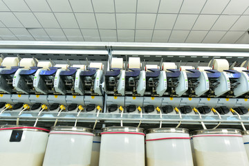 The spinning machine is working in the workshop