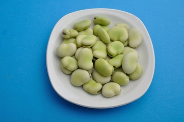 Broad beans on a plate