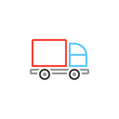 Lorry line icon, Truck outline vector logo illustration, linear pictogram isolated on white