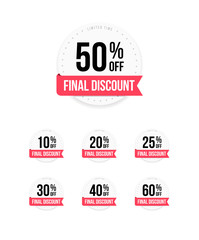 Final Discount % Off Labels