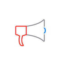 Bullhorn line icon, Announcement outline vector logo illustration, linear pictogram isolated on white