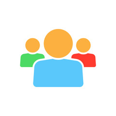 People icon vector, team leadership solid logo illustration, colorful pictogram isolated on white
