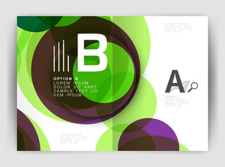 Abstract circles, annual report covers. Modern business brochure templates