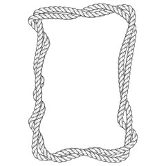 Twisted rope frame - two interlaced ropes square border © gomixer