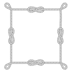 Square rope frame with knots and loops © gomixer