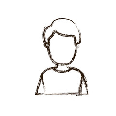 blurred silhouette caricature faceless half body man with coat and hairstyle vector illustration