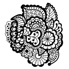 Mehndi design. Floral pattern. © baleikaart