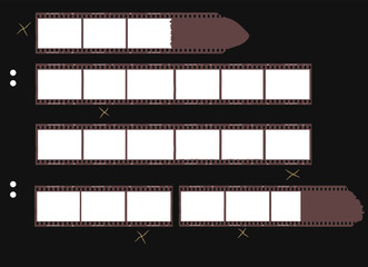 contact sheet with film stripes,  photo frames, free copy space,vector