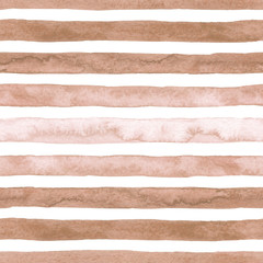 Hand drawn watercolor sepia texture strokes seamless pattern on the white background - 155881729