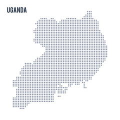 Fototapeta na wymiar Vector pixel map of Uganda isolated on white background
