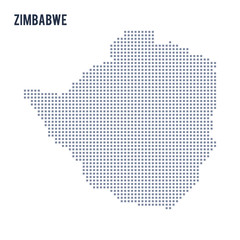 Vector pixel map of Zimbabwe isolated on white background