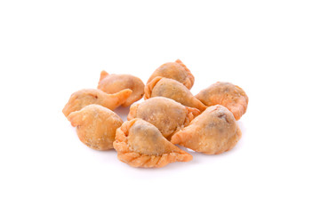 mini curry puff on white background