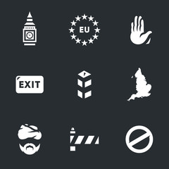 Vector Set of England Brexit Icons.