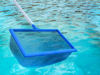 Fototapeta na wymiar landing net or fishing net with pool