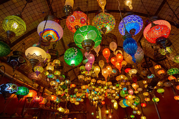 Traditional arabic lanterns on the market