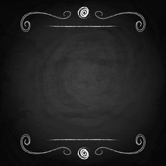 Empty border on blackboard chalkboard background