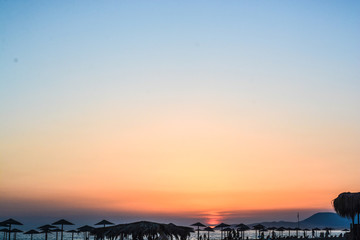 Beach sunset - silhouette, colors, sky, beach, landscape