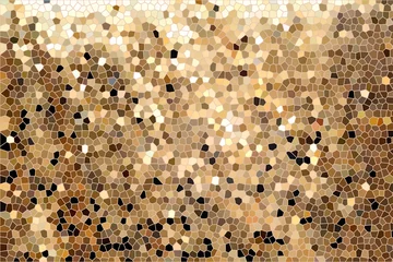 Foto auf Acrylglas Mosaik Abstrakte Illustration, Goldmosaikglas-Musterhintergrund