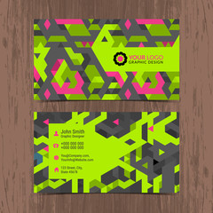 Abstract creative Business card design layout template with geometric pattern. Modern Backgrounds. Vector illustration.