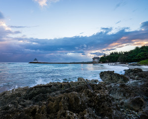 Sunrise beach scenes in Jamaica West Indies Caribbean