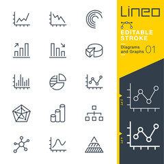 Lineo Editable Stroke - Diagrams and Graphs line icons
Vector Icons - Adjust stroke weight - Expand to any size - Change to any colour