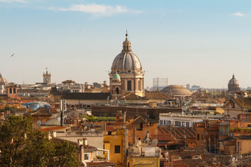 Fototapeta na wymiar The panoramic cityscape of Rome, Italy